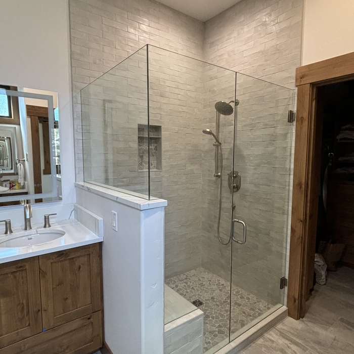 The finished custom shower!