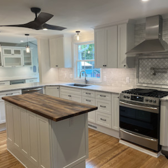 Modern Kitchen -- Elegant Tile &amp; Warm Wood