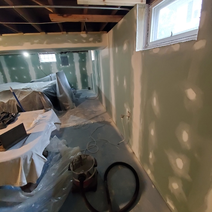 basement frame and drywall