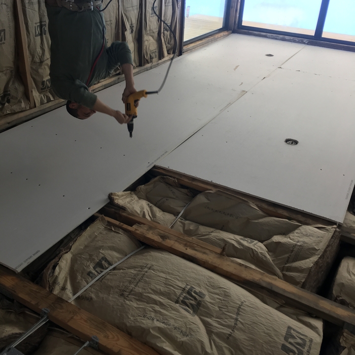 installing drywall