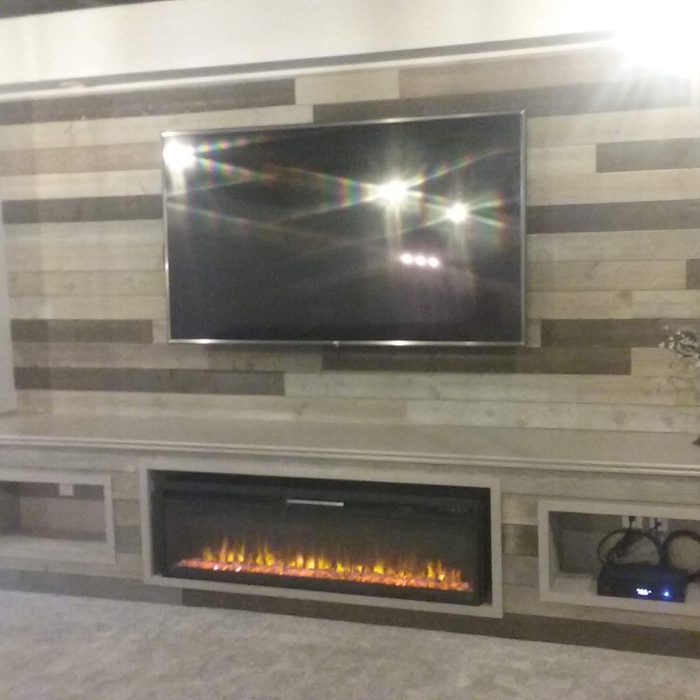 shiplap entertainment area