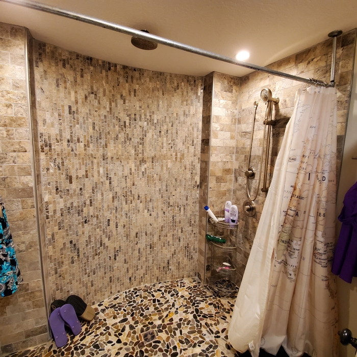 Large Curved Walk in Shower