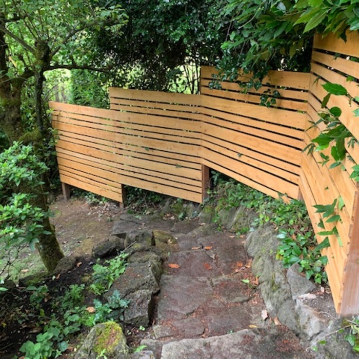 Horizontal Panel Privacy Fence Installation