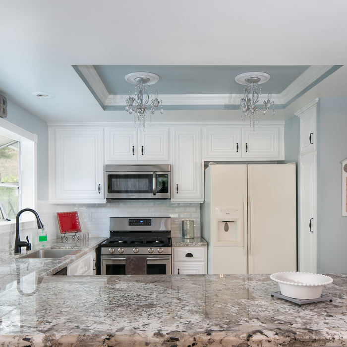 White Kitchen with Dark Countertops