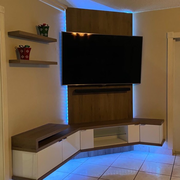 Floating TV design cabinets &amp; countertops