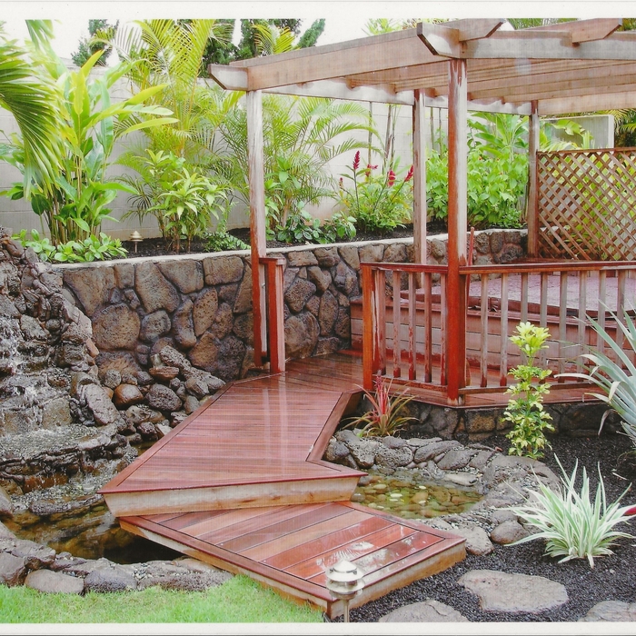 Closeup of Waterfall and Stream w/ Footbridge