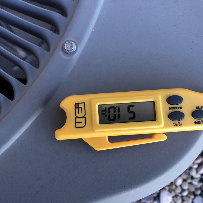 Temp reading from condensing unit inspection