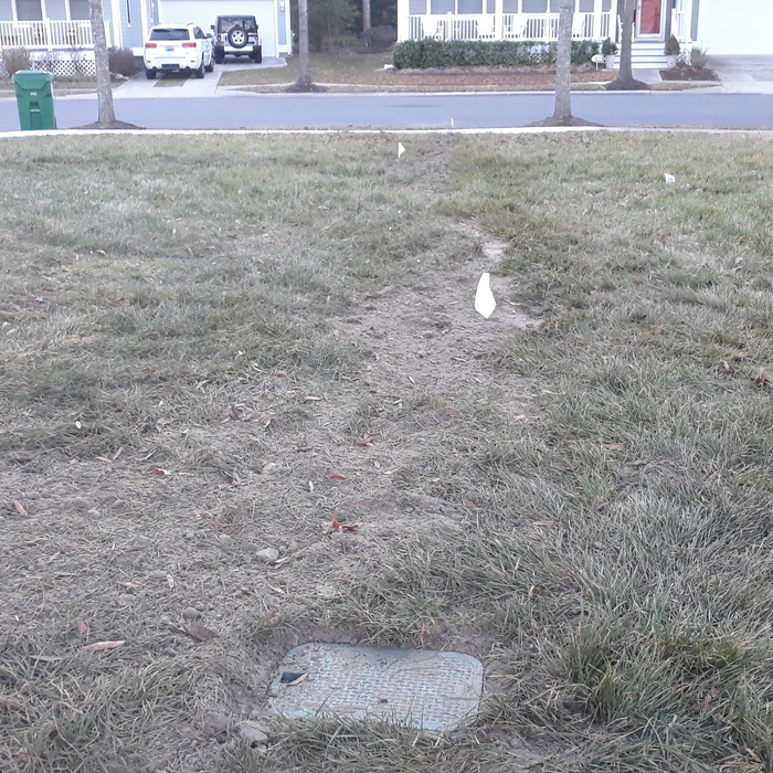 Valve box with trenches filled in and cleaned up