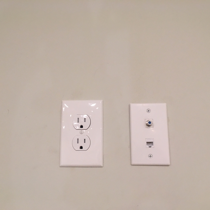 Cat 6 data jack and Co-ax Cable line