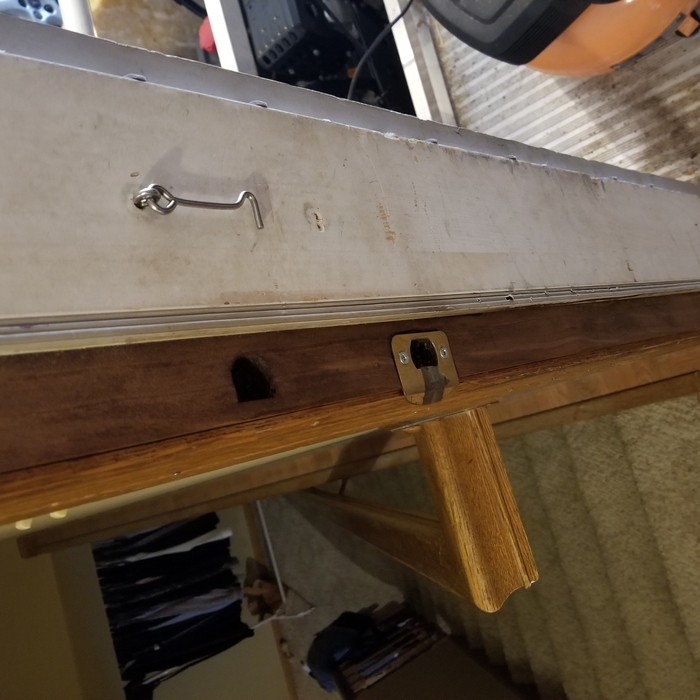repaired stained and seal reinstalled