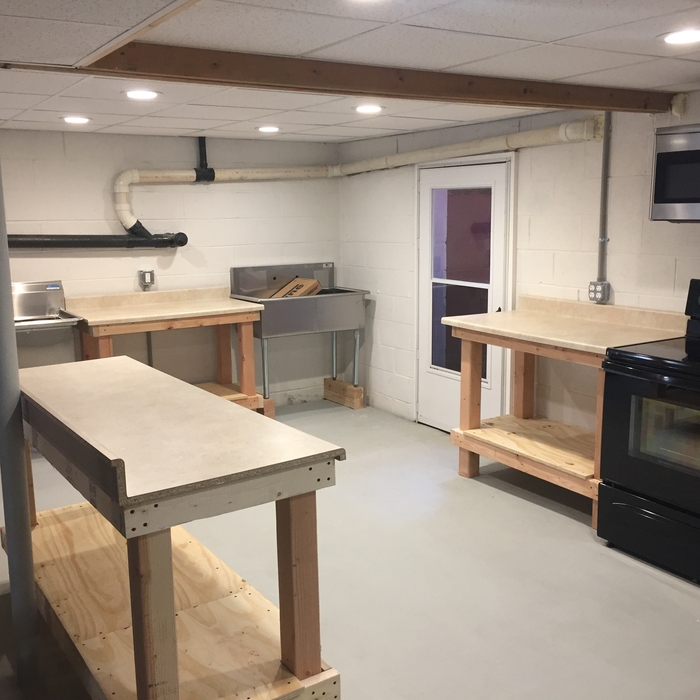 Converted Basement Prep Kitchen