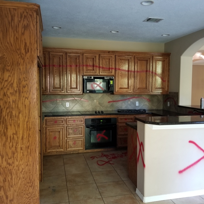 cabinets being demo