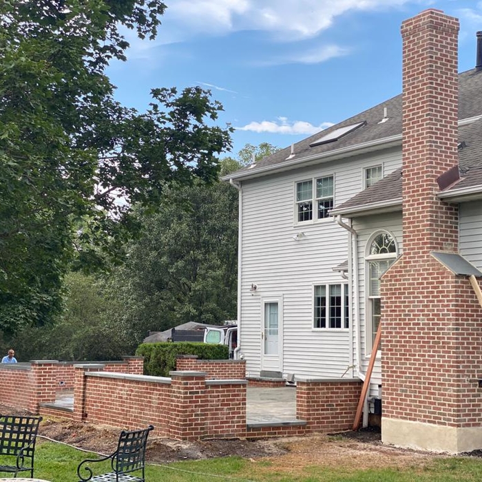 New chimney and patio